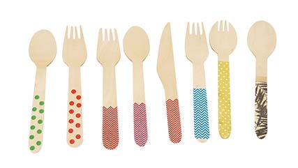 wooden bamboo cutlery